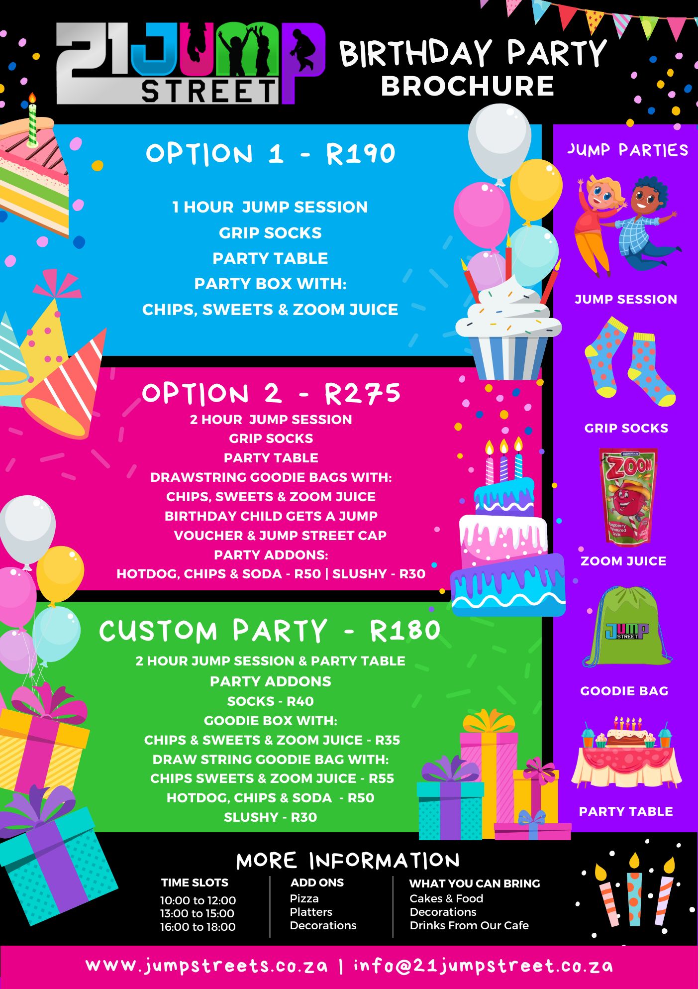 21JS Party Price List