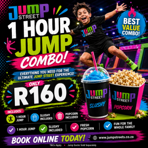 1 Hour of Fun + Slushy + Popcorn for Only R160