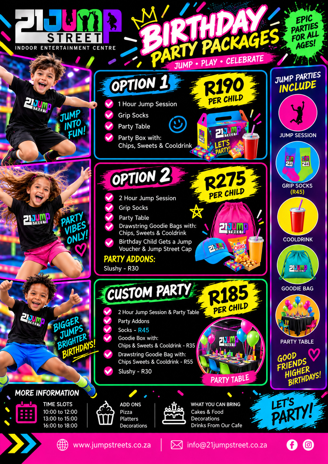 Birthday Price List