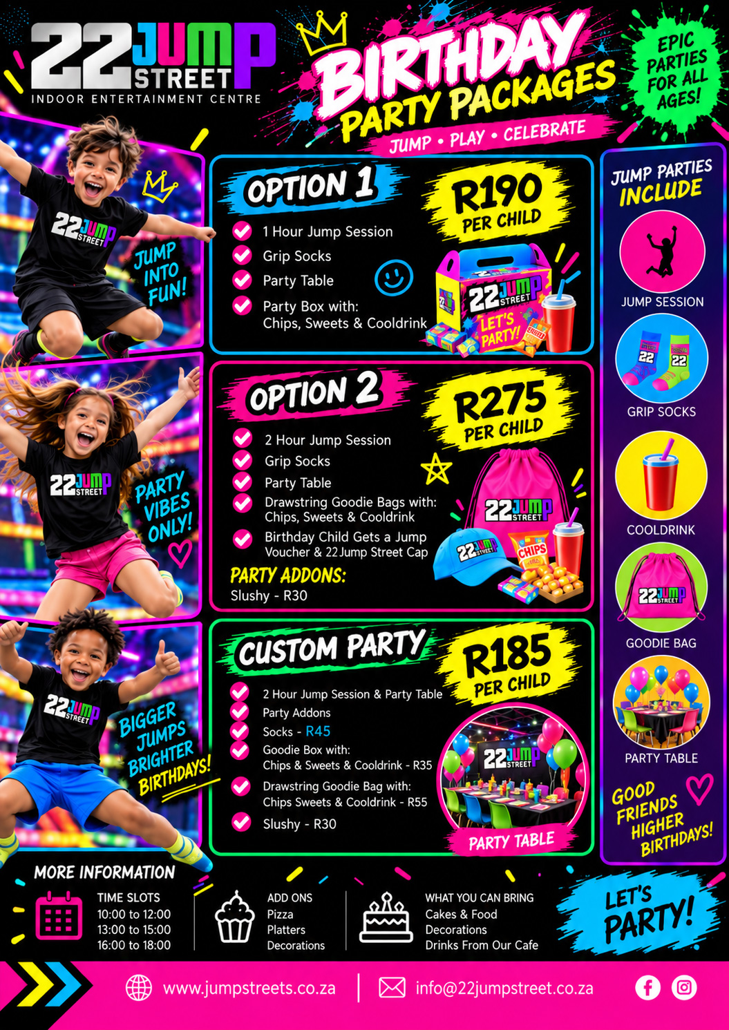 Birthday Price List