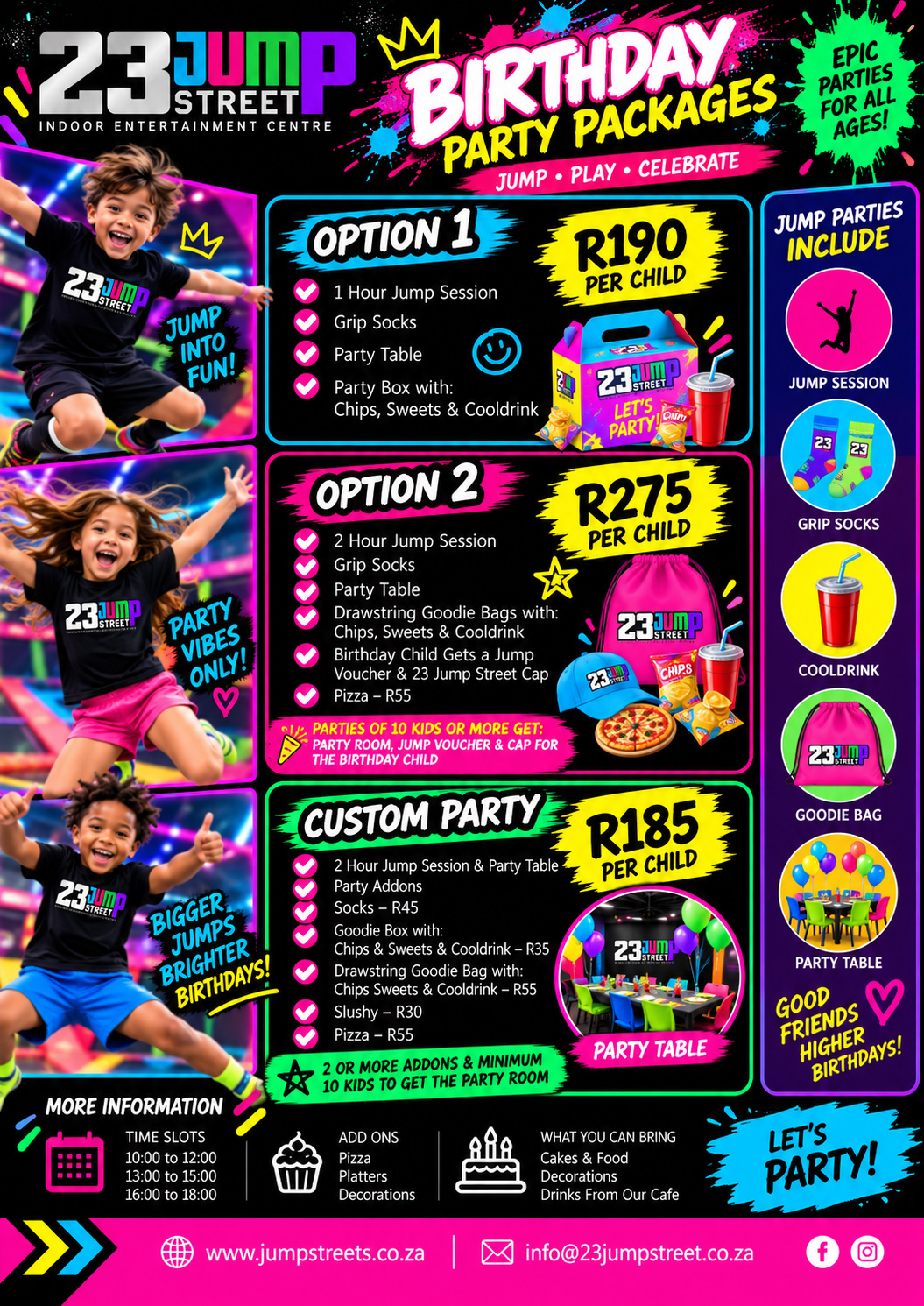 Birthday Price List
