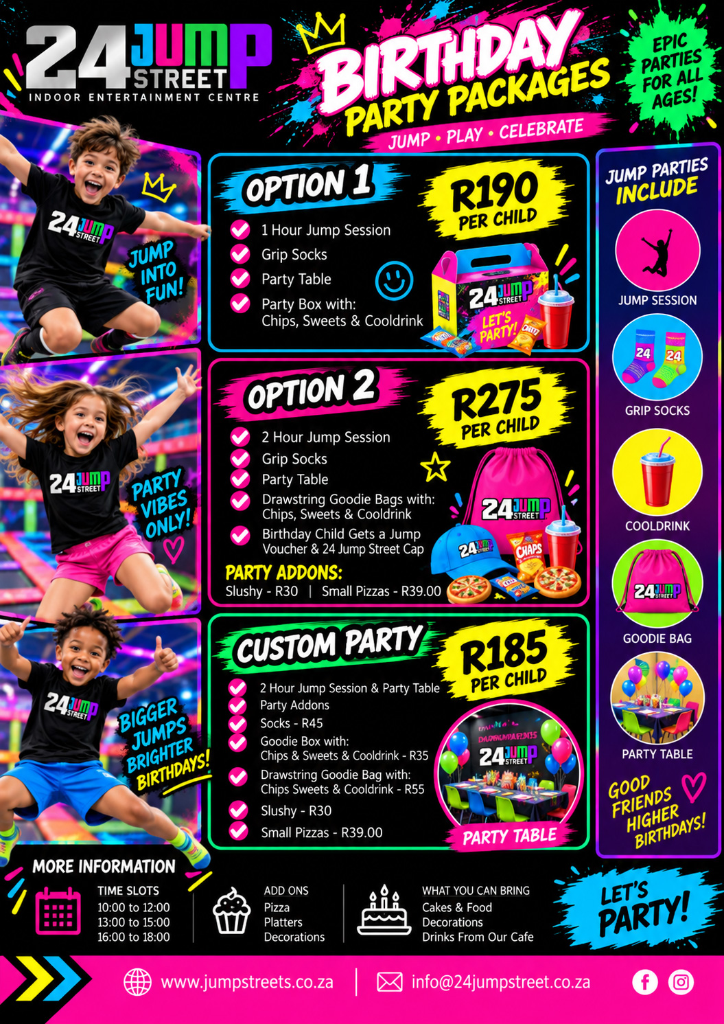 Birthday Price List