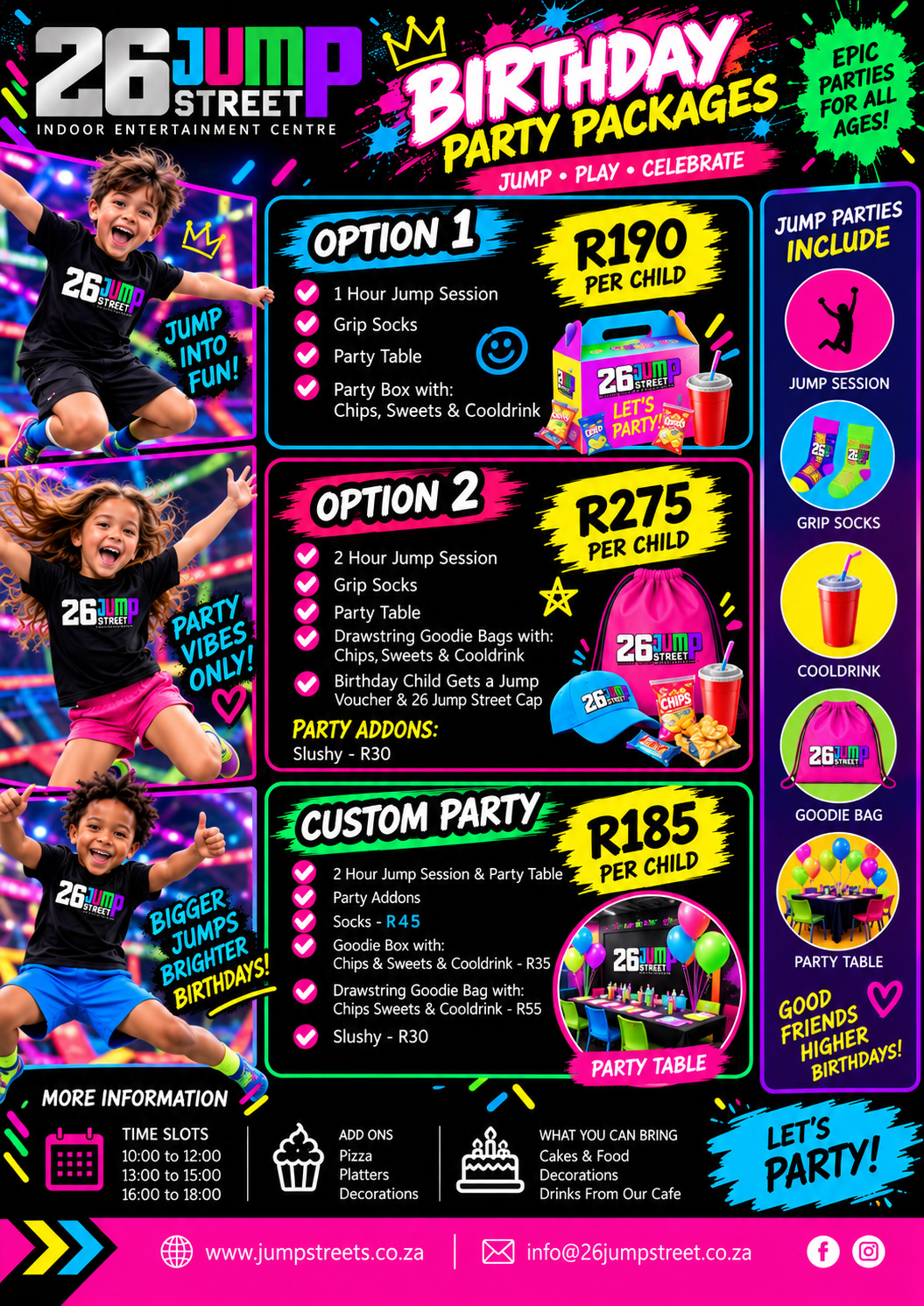 Birthday Price List